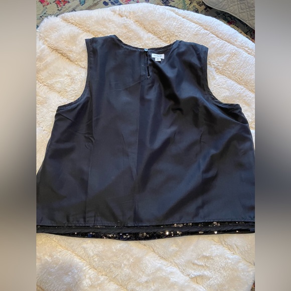 2 PC SET ~J.CREW FACTORY BLACK SRQUIN TOP & SKIRT - Picture 2 of 13